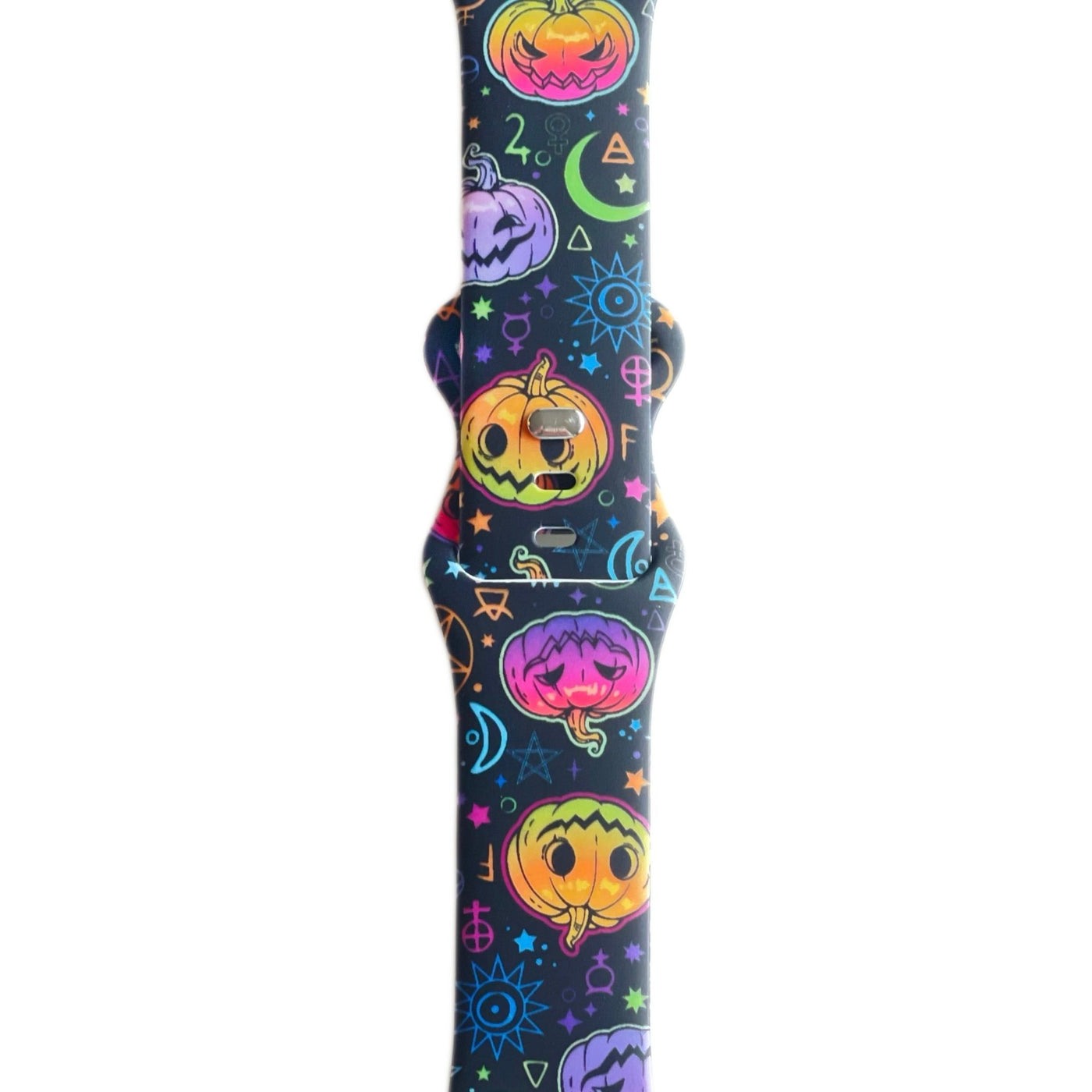 Halloween Watch Band - Black Pumpkin - Tweedle Dee Designs