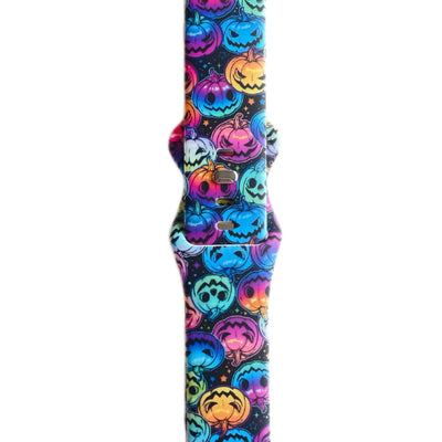 Halloween Watch Band - Rainbow Pumpkin - Tweedle Dee Designs