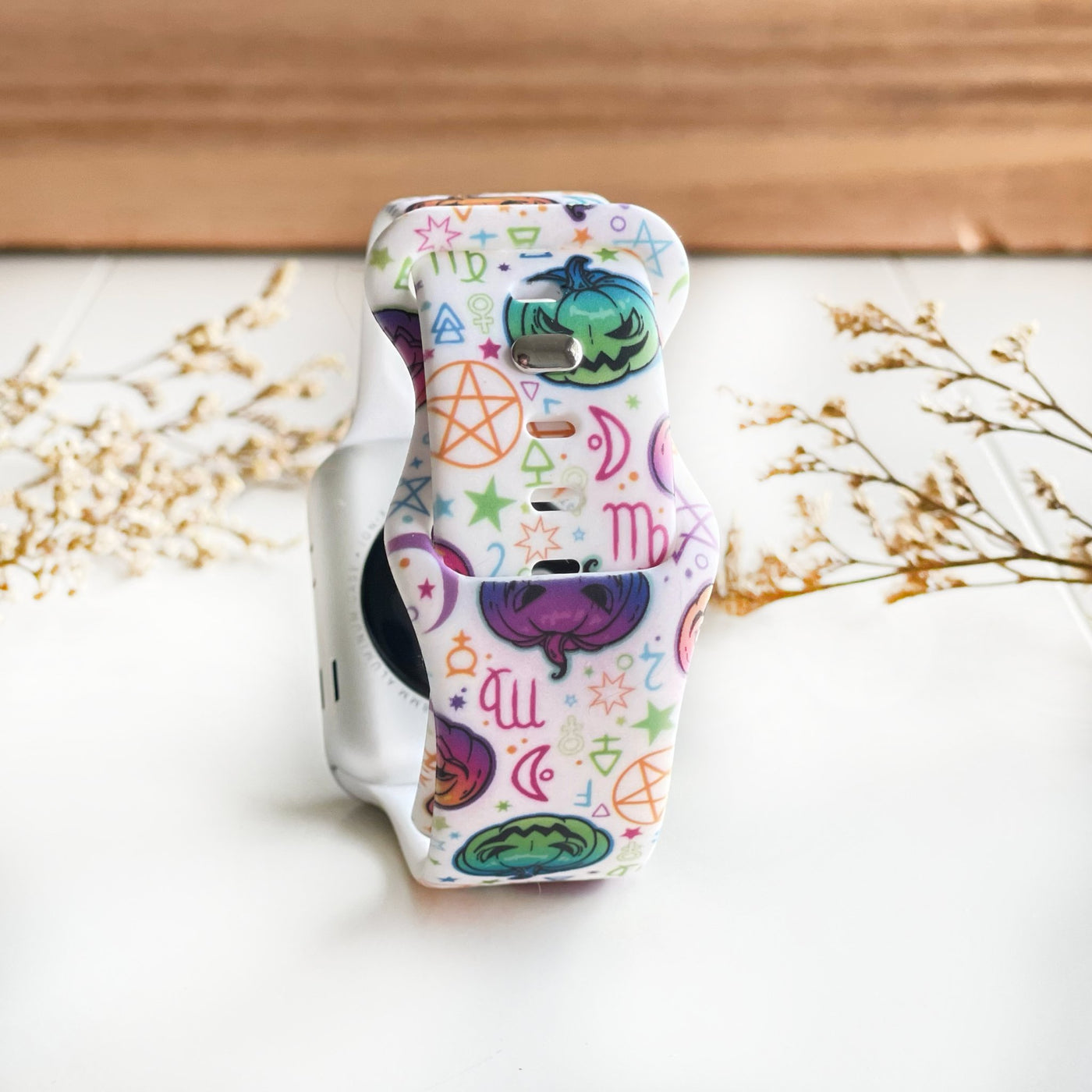 Halloween Watch Band - White Pumpkin - Tweedle Dee Designs