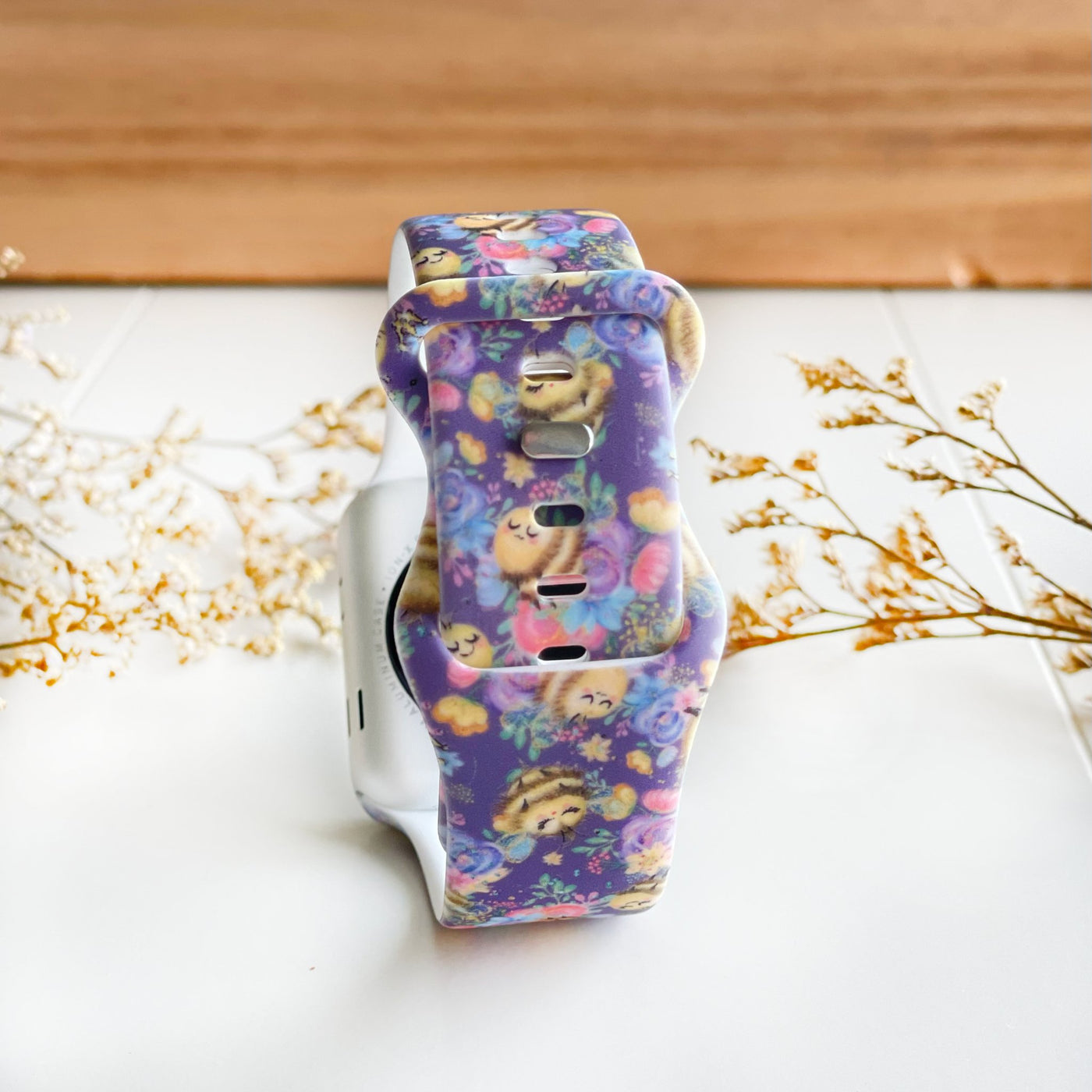 Honey Bee Watch Band - Floral - Tweedle Dee Designs