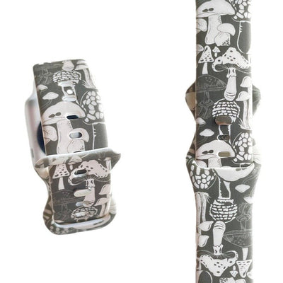 Mushroom Watch Band - Gray - Tweedle Dee Designs